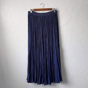 Vintage 90s Whimsigoth Fairy Grunge Cottagecore Blue Pleated Midi Skirt Small